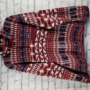 Patagonia Women's Synchilla Snap-T Fleece Jacket Pullover Kuta Klash Red Aztec M